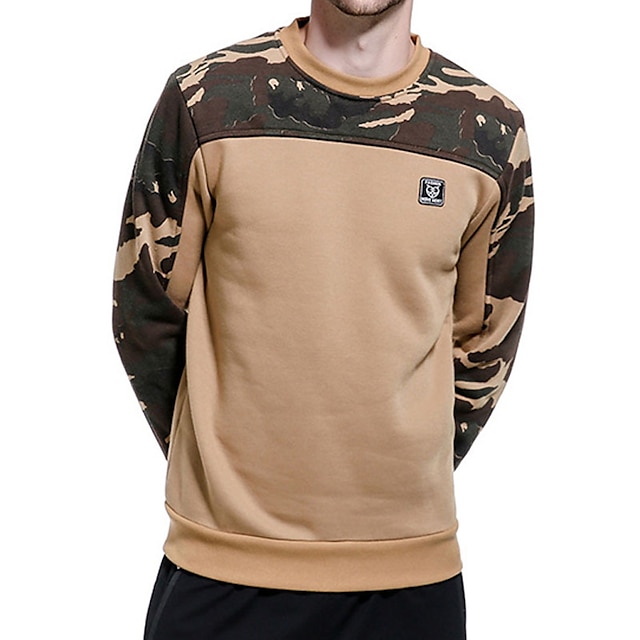 Mens Clothing Mens Hoodies & Sweatshirts | Mens Sweatshirt Pullover Camo / Camouflage Casual Daily Holiday Other Prints Casual V