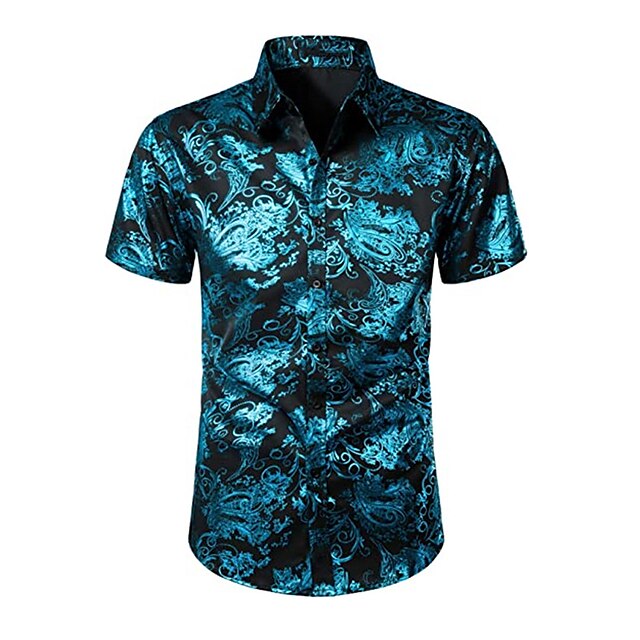 Mens Clothing Mens Shirts | Mens Shirt Floral Graphic Patterned Turndown Street Casual Button-Down Print Short Sleeve Tops Casua