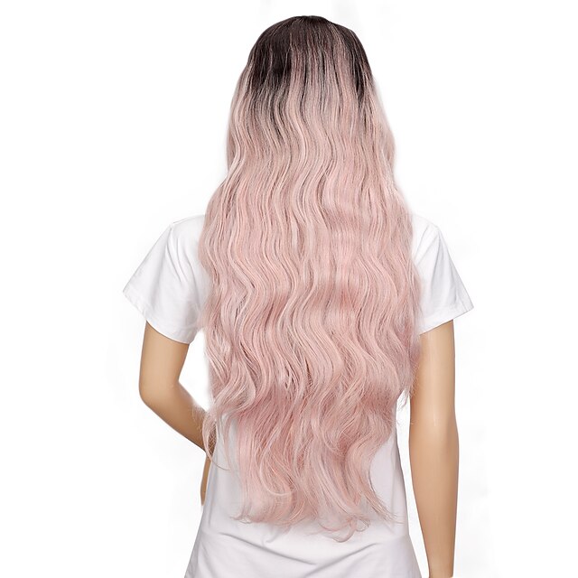 Beauty & Hair Wigs & Hair Pieces | Sleek Synthetic Lace Wig Body Wave Natural Ombre Blonde Wig 28 Inch Long Wavy Heat Resistance