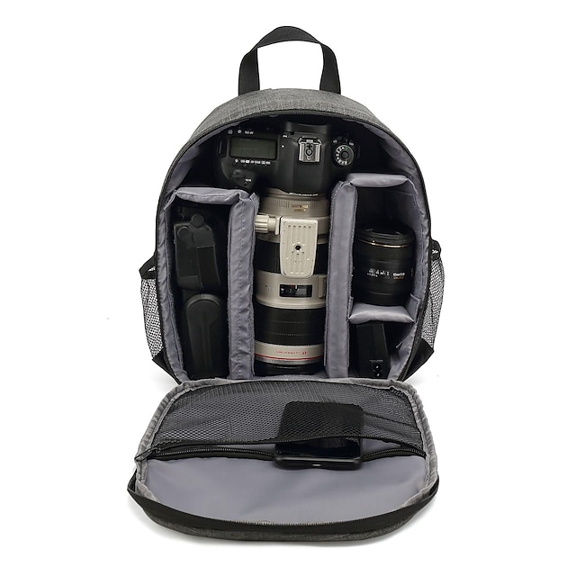  Férfi Uniszex Funkcionális hátizsák Kameratáska Kamera hátizsák Utazás Tömör szín Műanyag Vízálló Tartós Anti-Dust Cipzár Medence Szürke