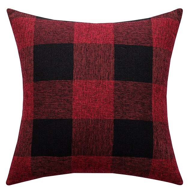 Home & Garden Home Decor | 1 pcs Polyester Pillow Cover Simple Plaid Geometric Modern Square Seamed Traditional Classic - AW3481