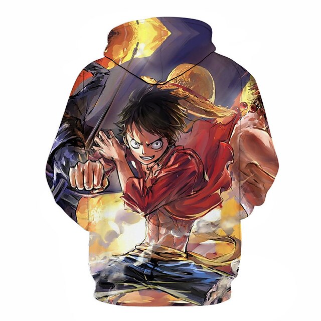 Toys & Hobbies Cosplay & Costumes | Inspired by One Piece Monkey D. Luffy Roronoa Zoro Hoodie Anime 100% Polyester Anime 3D Hara