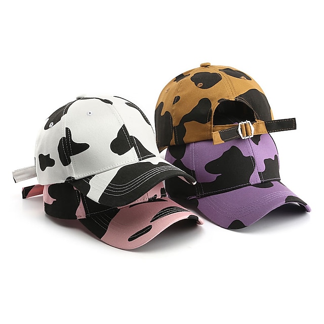 Shoes & Bags Fashion Accessories | 1PC Fashion Cow Print Baseball Cap Women Men Sports & Outdoors Snapback Dad Hats For Men Truc