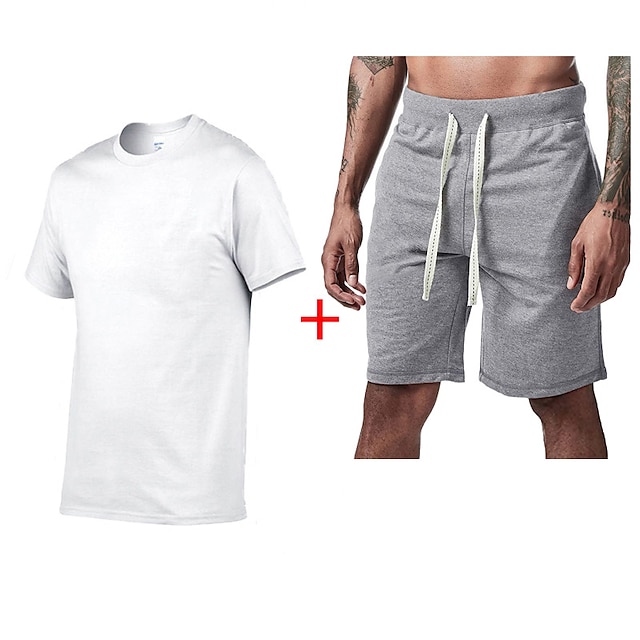 Sports & Outdoors Running, Jogging & Walking | Mens 2 Piece Tracksuit Sweatsuit Casual Athleisure 2pcs Summer High Waist Spandex