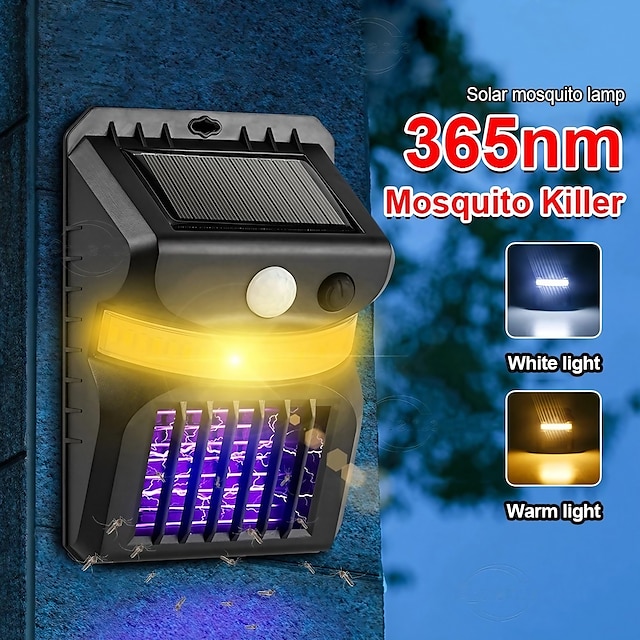  napenergiával működő szúnyog elleni fali lámpa 16/26 led szúnyogriasztó funkcióval emberi test mozgás indukciós kültéri vízálló kerti terasz fali lámpa 1db