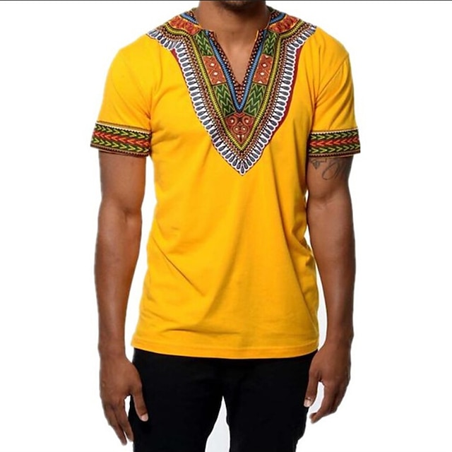 Toys & Hobbies Cosplay & Costumes | Adults Mens African Print Dashiki T-shirt Modern African Outfits For Party Polyester Masquer