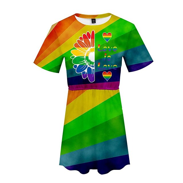  Gay Pride Regnbågsflagga HBT HBTQ Klänningar Regnbåge 3D Grafisk Till Dam Vuxna Karnival 3D-utskrift Prideparad Pride månad