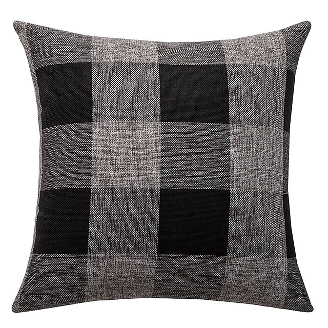 Home & Garden Home Decor | 1 pcs Polyester Pillow Cover Simple Plaid Geometric Modern Square Seamed Traditional Classic - AW3481