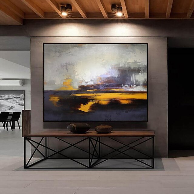 Handmade Oil Painting CanvasWall Art Decoration Abstract Knife PaintingLandscape Yellow For Home Decor Rolled Frameless Unstretched Painting 9