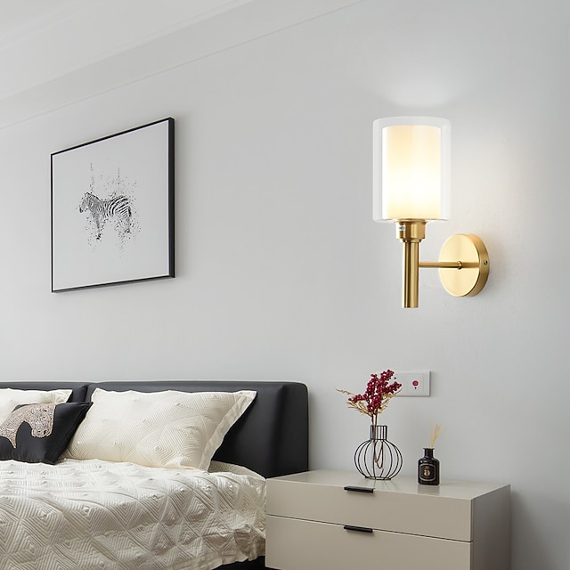  moderne inbouw wandlampen led woonkamer slaapkamer koperen wandlamp 220-240v