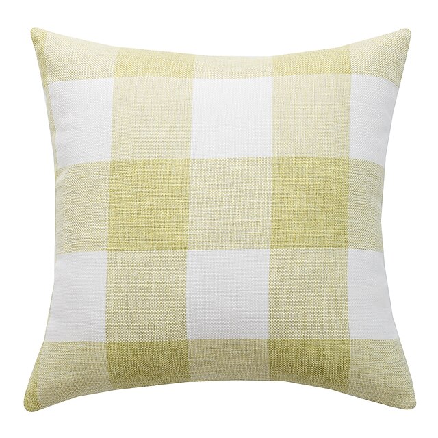 Home & Garden Home Decor | 1 pcs Polyester Pillow Cover Simple Plaid Geometric Modern Square Seamed Traditional Classic - AW3481