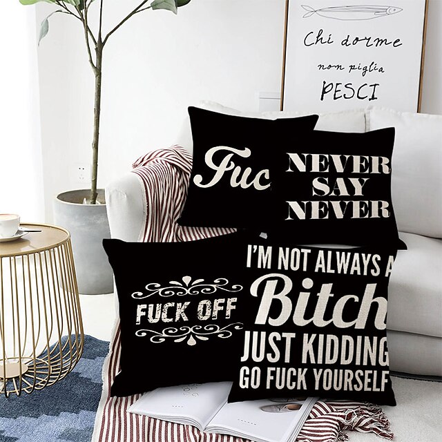 Home & Garden Home Decor | Slogan Double Side Cushion Cover 4PC Soft Decorative Square Throw Pillow Cover Cushion Case Pillowcas