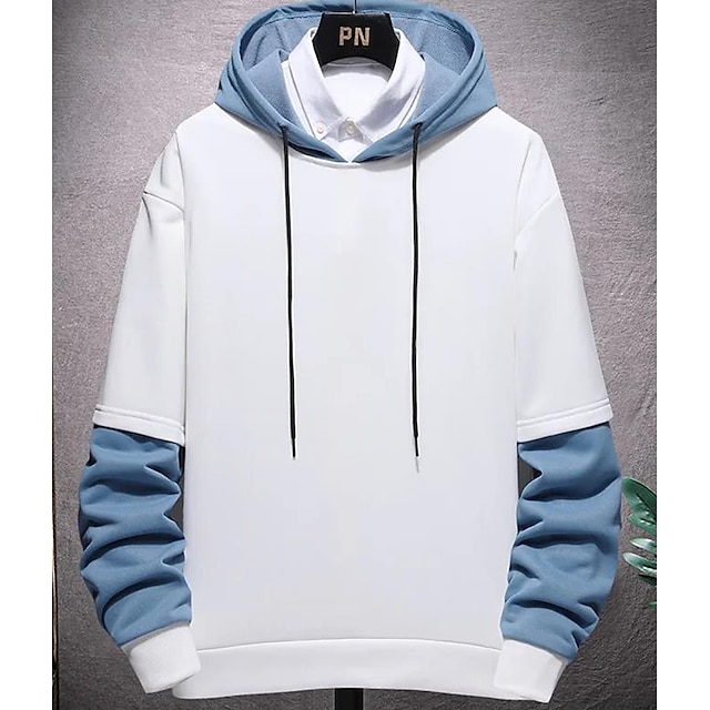 Mens Clothing Mens Hoodies & Sweatshirts | Mens Pullover Hoodie Sweatshirt Text Patchwork Sports & Outdoor Casual Holiday non-pr