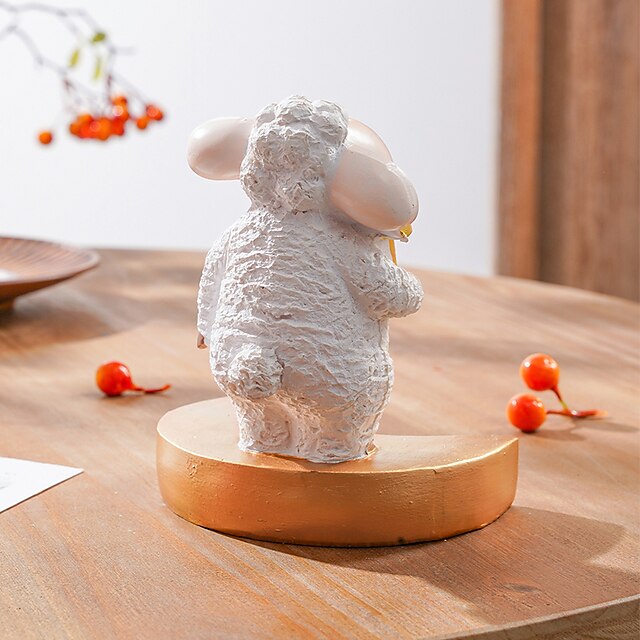 Home & Garden Home Decor | White Eid Lamb Collection Ornament Decorative Objects Resin Modern Contemporary for Home Decoration G