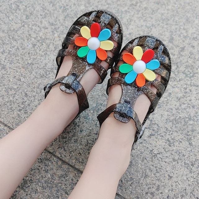 Shoes & Bags Kids Shoes | Girls Flats Bohemian Style Comfort Jelly Shoes PVC Cute Princess Shoes Little Kids(4-7ys) Casual Daily