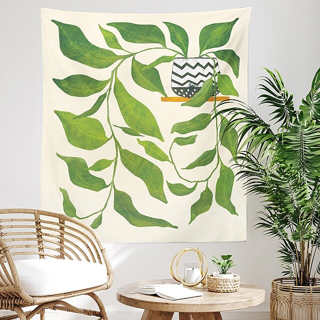 Home & Garden Home Decor | Green Plant Pattern Print Tapestry 1 Piece - QL57877