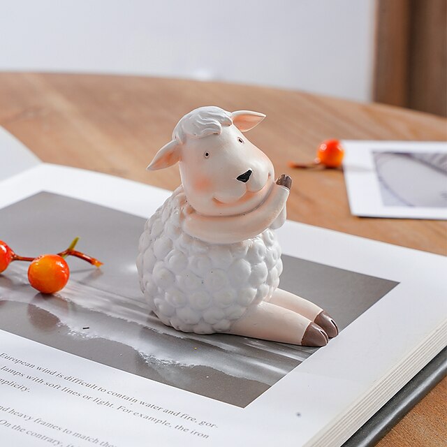 Home & Garden Home Decor | White Eid Lamb Collection Ornament Decorative Objects Resin Modern Contemporary for Home Decoration G