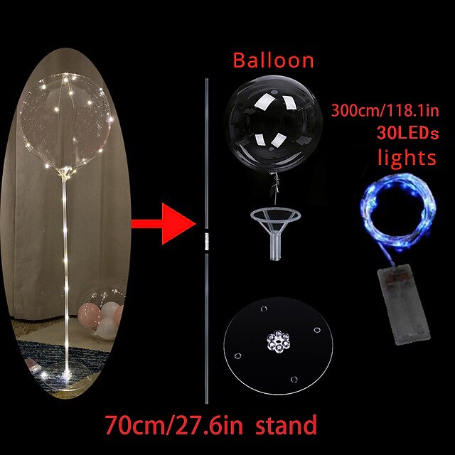 Led Balloon Lights Transparent Foil Balloon Decor Light For Party