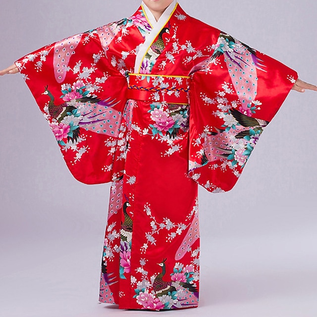  Jente Yukata Kappe Japansk Kimono Japansk tradisjonell Maskerade Barne Kimono Frakk Midjebelte Fest