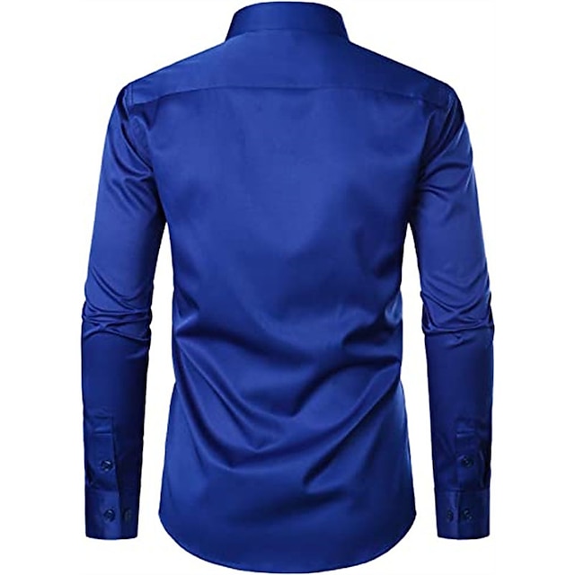 Mens Clothing Mens Shirts | Mens Shirt Solid Color Turndown Party Daily Button-Down Long Sleeve Tops Casual Fashion Comfortable 