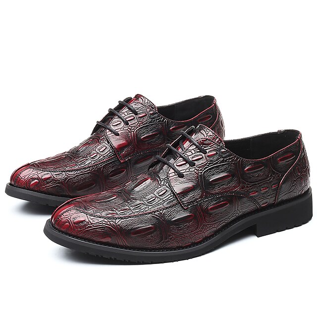 Shoes & Bags Mens Shoes | Mens Oxfords Casual Classic Daily Office & Career PU Black Burgundy Spring Summer - JY12121