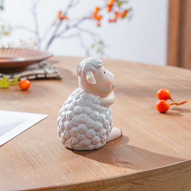 Home & Garden Home Decor | White Eid Lamb Collection Ornament Decorative Objects Resin Modern Contemporary for Home Decoration G