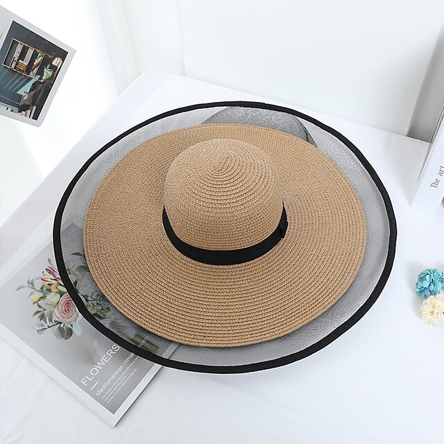 Shoes & Bags Fashion Accessories | 1pcs Sun Hat Summer Anti-UV Lady Wide Brim Hat Women Solid Plain Floppy Straw Hats for Female