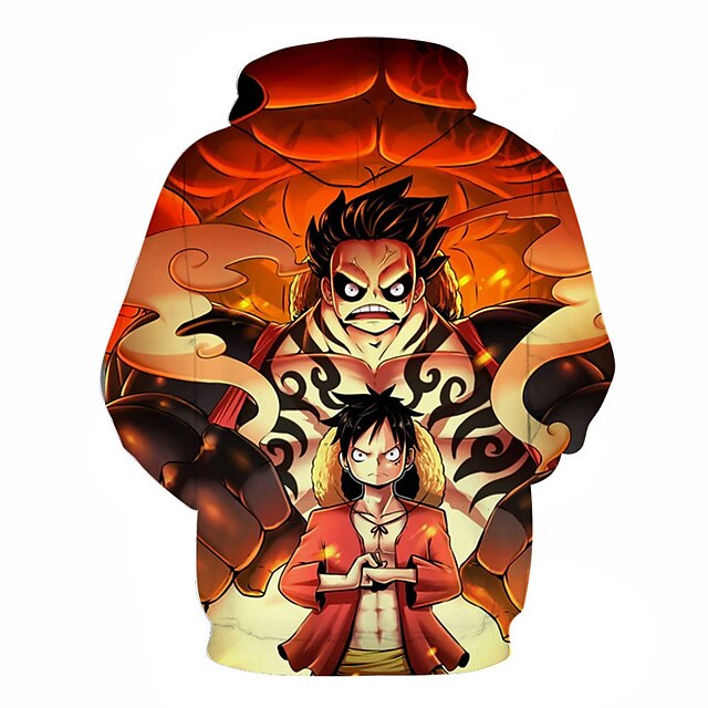 Toys & Hobbies Cosplay & Costumes | Inspired by One Piece Monkey D. Luffy Roronoa Zoro Hoodie Anime 100% Polyester Anime 3D Hara