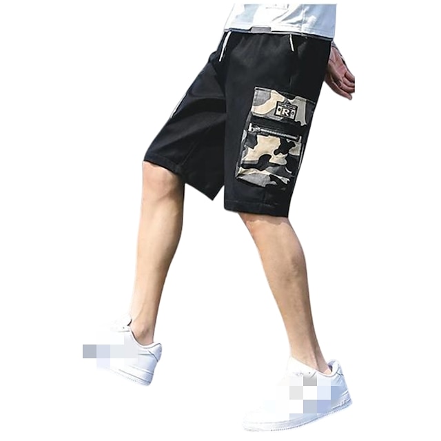 Mens Clothing Mens Bottoms | Mens Casual Fashion Chinos Shorts Knee Length Pants Going out Beach Micro-elastic Camouflage Letter