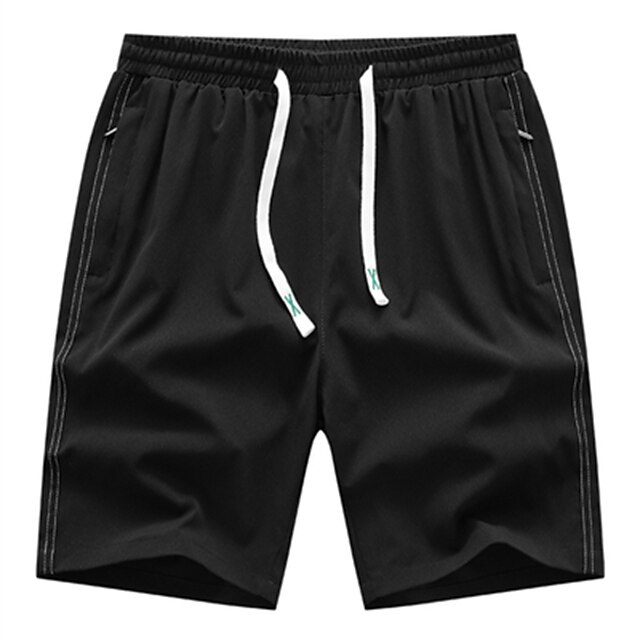 Mens Clothing Mens Bottoms | Mens Casual Shorts Pocket Knee Length Pants Casual Daily Inelastic Solid Colored Low Waist Black Bl