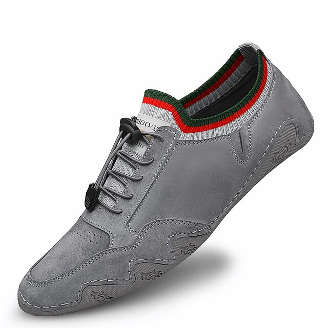 Shoes & Bags Mens Shoes | Mens Oxfords Casual Classic Daily Office & Career PU Gray Khaki Spring Summer - YV24763