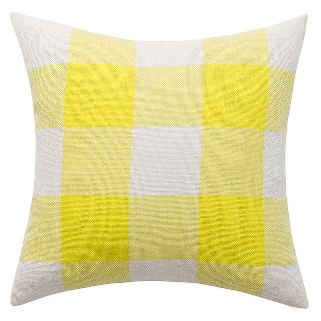 Home & Garden Home Decor | 1 pcs Polyester Pillow Cover Simple Plaid Geometric Modern Square Seamed Traditional Classic - AW3481