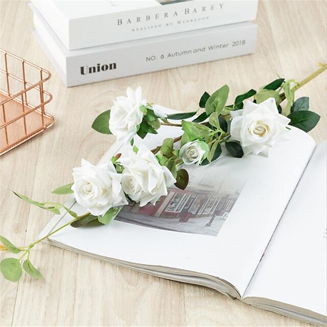 Home & Garden Home Decor | 1pc Artificial Flower Plastic 5 Head Roses - YH80184