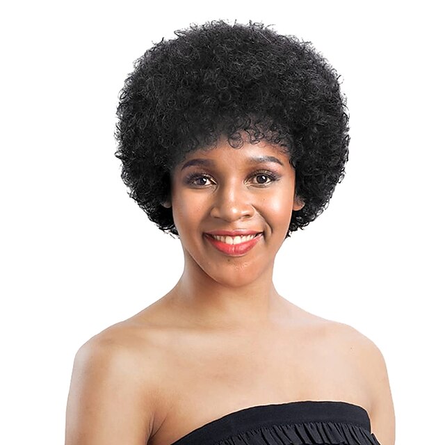 Beauty & Hair Wigs & Hair Pieces | Human Hair Wig Body Wave Pixie Cut Natural Black Adjustable Natural Hairline For Black Women 