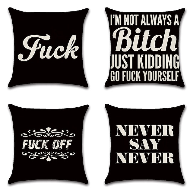 Home & Garden Home Decor | Slogan Double Side Cushion Cover 4PC Soft Decorative Square Throw Pillow Cover Cushion Case Pillowcas