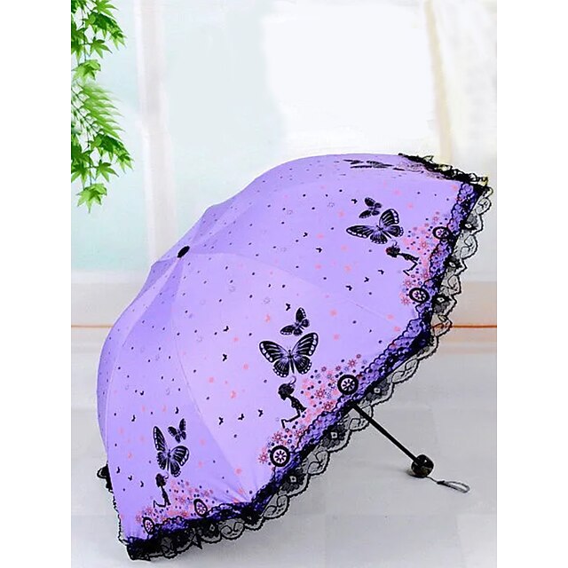 Home & Garden Home Decor | Little Fresh Butterfly Umbrella Sunscreen UV Vinyl Umbrella - HR09346