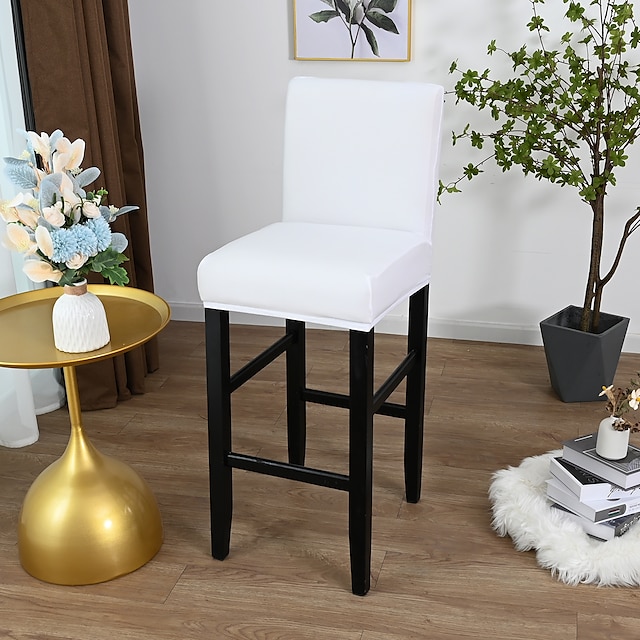  2 Pcs Stretch Bar Stool Cover Counter Stool Pub Chair Slipcover Black for Wedding Dining Room Cafe Barstool Slipcover Removable Furniture Chair Seat Cover