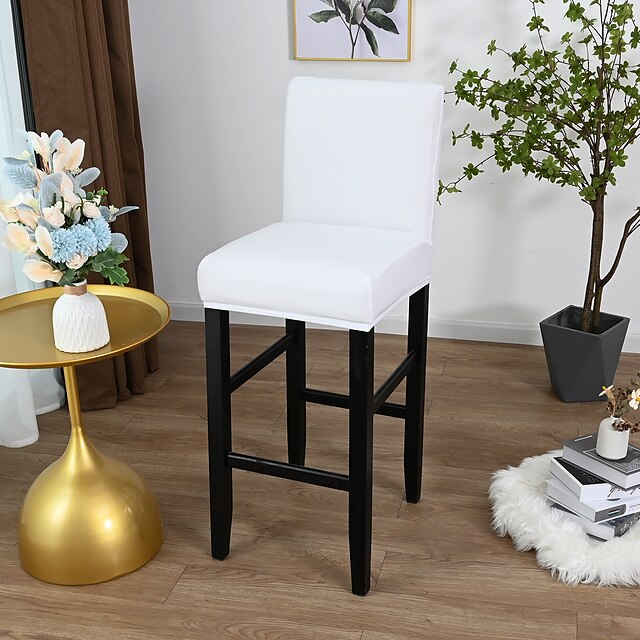  2 Pcs Stretch Bar Stool Cover Counter Stool Pub Chair Slipcover Black for Wedding Dining Room Cafe Barstool Slipcover Removable Furniture Chair Seat Cover