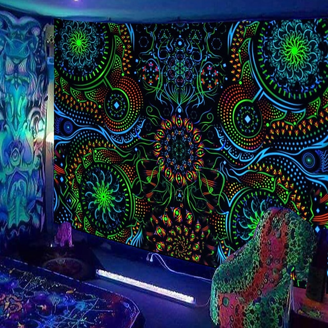  černá uv světlo stěna gobelín závěsná tkanina plakát fluorescenční domácí dekorace pozadí tkanina umění domácí ložnice obývací pokoj dekorace