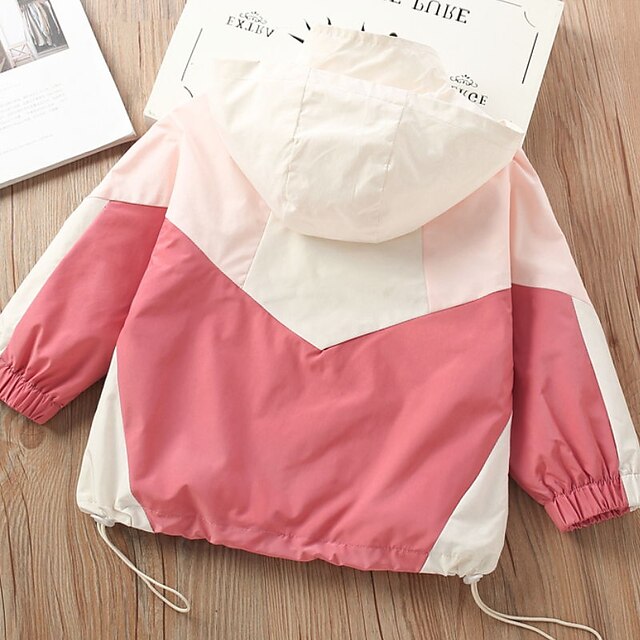 Baby & Kids Girls Clothing | Kids Girls Coat Long Sleeve Pink Plain Zipper Fall Spring Active Daily 2-8 Years - NM91783