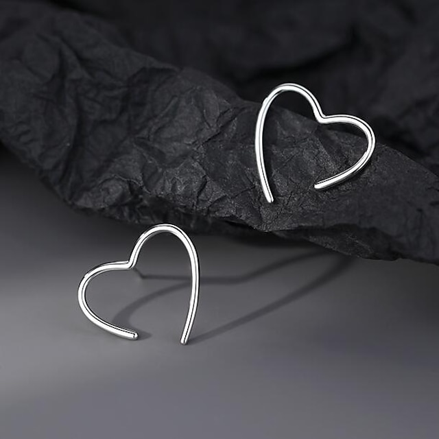 Shoes & Bags Fashion Accessories | 1 Pair of Fashionable and Simple Heart-shaped Earrings - HJ68804