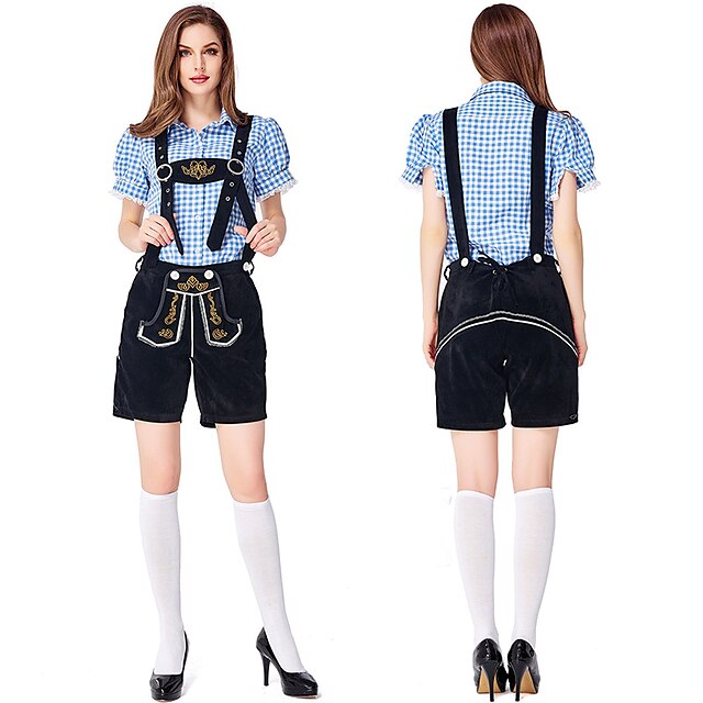 Toys & Hobbies Cosplay & Costumes | Oktoberfest Beer International Beer Festival Lederhosen Womens Shorts Bavarian Costume Black