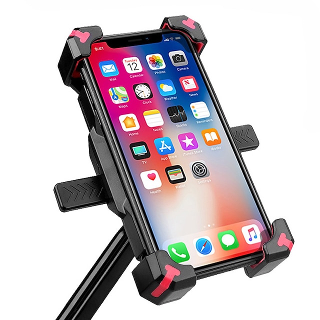  nytt cykeltelefonfäste med klämarmar anti-shake och stabil 360° rotation cykeltillbehör cykeltelefonhållare för alla smartphones gps andra enheter mellan 3,5 och 6,8 tum