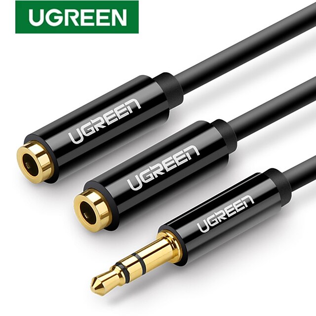  ugreen Kopfhörer-Splitter-Audiokabel 3,5-mm-Stecker auf 2 Klinkenbuchsen 3,5-mm-Splitter-Adapter-Aux-Kabel