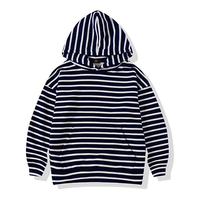 Baby & Kids Boys Clothing | Kids Boys Sweatshirt Long Sleeve Stripe Black Blue Children Tops Fall Spring Active Daily School Dai