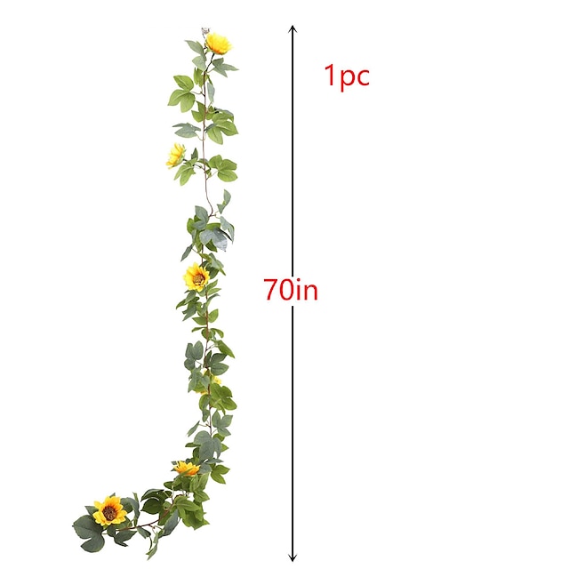 Home & Garden Home Decor | Artificial Flower Stylish Vertical Wall Flower Simulation Flower Vine Sunflower - NE95695