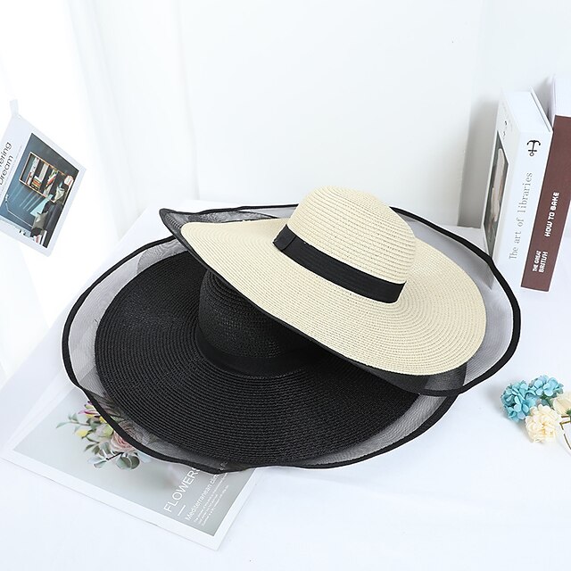 Shoes & Bags Fashion Accessories | 1pcs Sun Hat Summer Anti-UV Lady Wide Brim Hat Women Solid Plain Floppy Straw Hats for Female