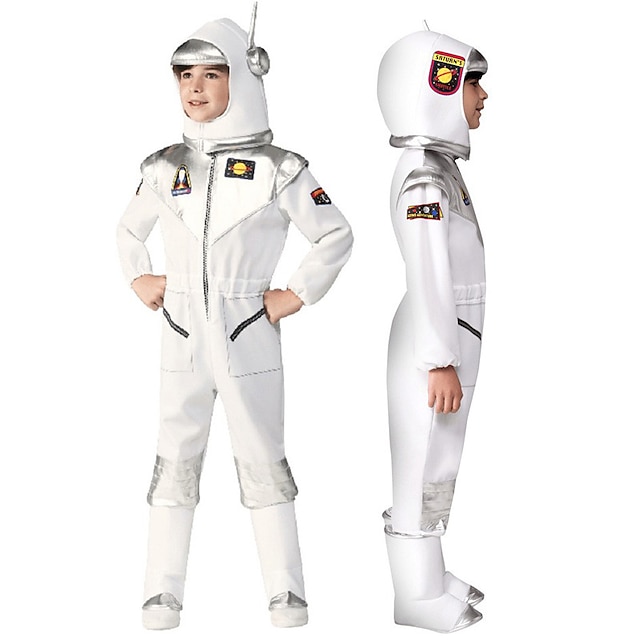  Jungen Mädchen Astronaut Cosplay Kostüm Für Halloween Karneval Maskerade Cosplay Kinder Gymnastikanzug / Einteiler Hut