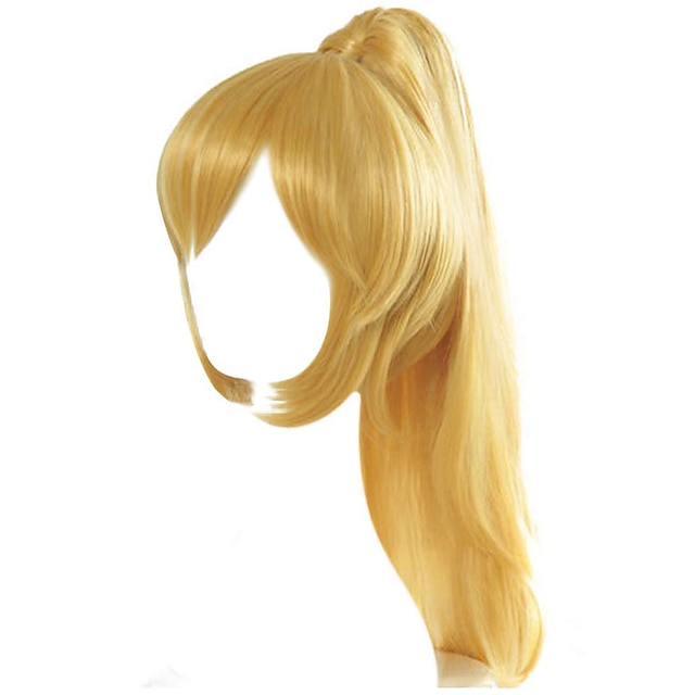  Bowsette-blondi peruukki poninhäntäpidikkeellä