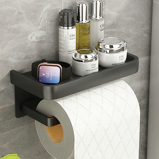 Home & Garden Bath Accessories | Songlake Matte Black Space Aluminum Toilet Paper Holder Bathroom Mobile Holder Bathroom Hardwar